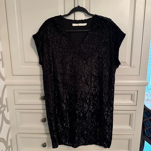 Marie Oliver shift dress Black Leopard - Picture 1 of 3